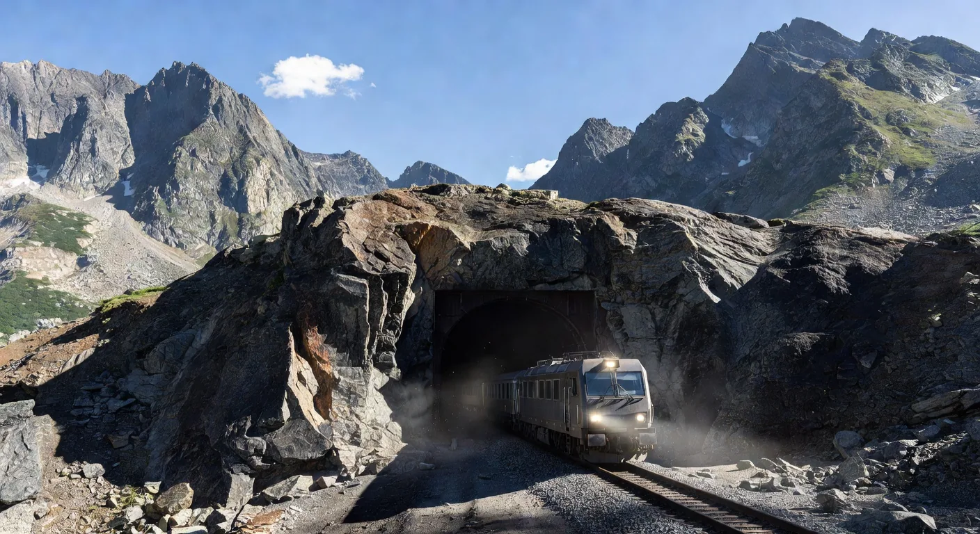Bernina Express through the Alpine tunnel